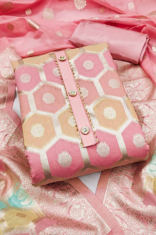 Fancy Chanderi Jacquard Multicolour Salwar Suit